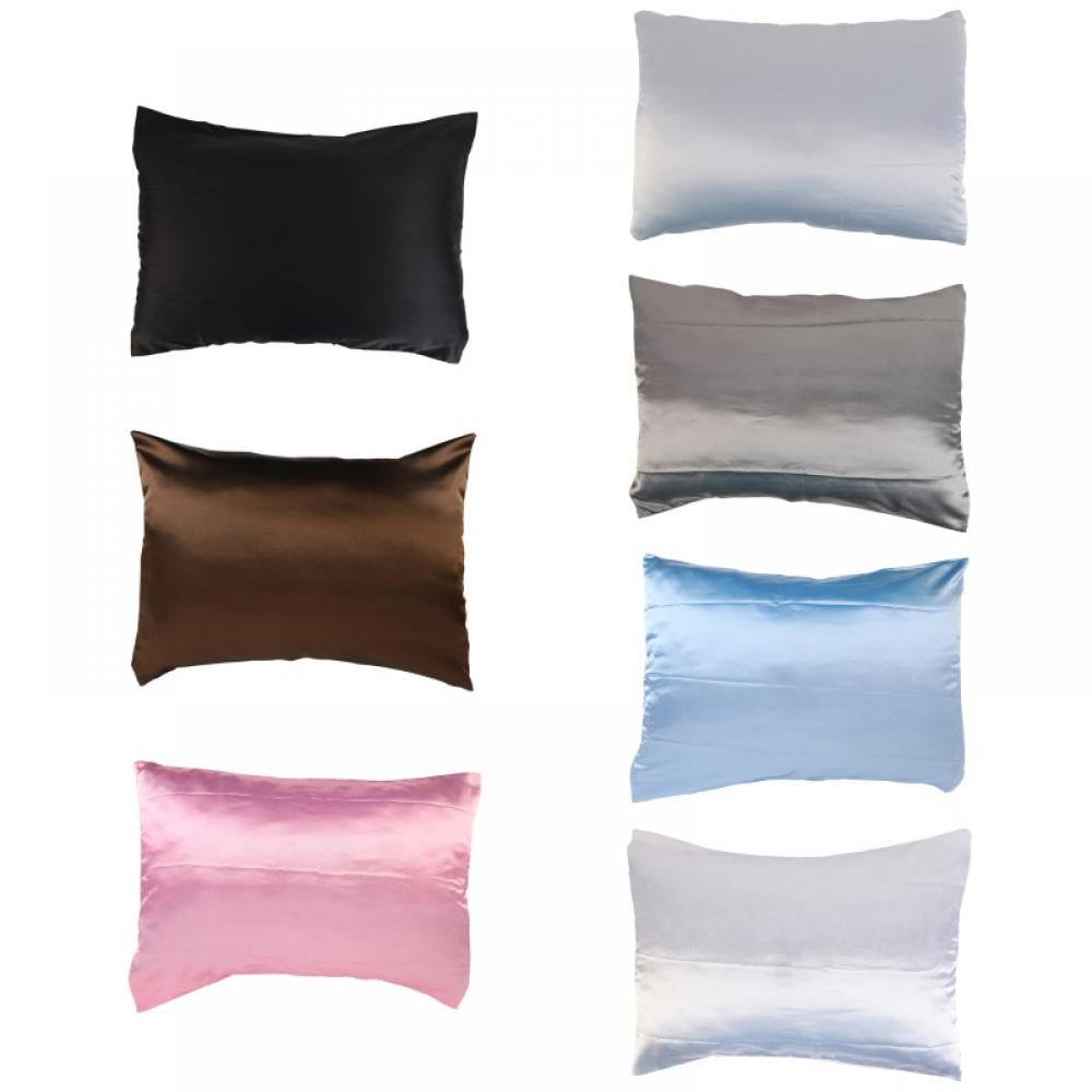 Details about   Standard Size Bridal Silk Satin Beauty Pillow Cases 2 PCS Set 100% Polyester 