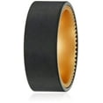 thumbnail image 2 of Men's Black Ion Plated Sapphire Tungsten and Titanium 9mm Gold Interior Sandblast Finish Wedding Band, Size 11.5, 2 of 2