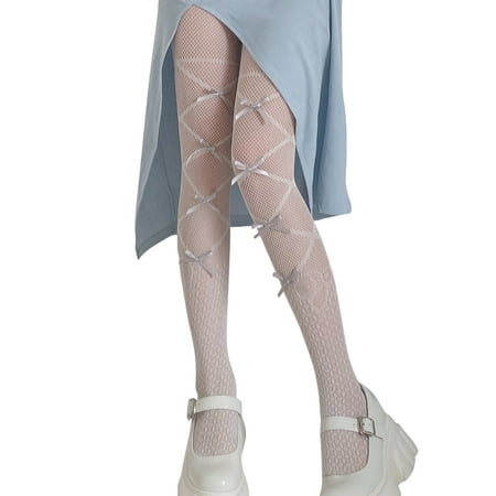 

Sorrowso Japanese Style Women Sexy Fishnet Mesh Tights Faux Bandage Patterned Stocking Sweet Bowknot Student Girls Pantyhose