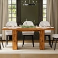 thumbnail image 3 of GUNAITO 71" Dining Table for 6-10 Persons Modern Wood Kitchen Table for Dining Room Rectangular Table with storage Walnut, 3 of 8