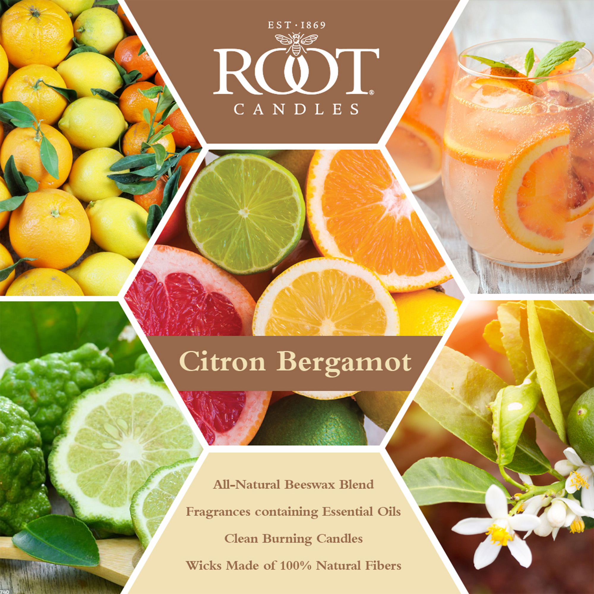ROOT Candles Citron & Bergamot 10.5 oz Large Veriglass Jar
