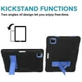 thumbnail image 5 of iPad Pro 12.9 inch 4th Generation 2020 Case with PET Screen Protector, Kids Case For iPad Pro 12.9 + Pencil Holder, Heavy Duty Rugged Dropproof Shockproof Case Kickstand Protective Cover, Black+Blue, 5 of 7