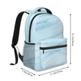thumbnail image 2 of Zufioo Light Blue Marble Print Casual Student Backpack, Adjustable Shoulder Straps Multi-Function Multi-Pocket Sports Bag Travel Backpack, Unisex-One Size, 2 of 5
