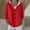 Red women fall cardigan sweater a1, variant on thefmos Women Fall Winter Long Sleeve Button Down Hooded Cardigan Sweater Casual Basic Solid Tops Cozy Knit Outerwear For Daily Wear, Blue XL
