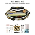 thumbnail image 4 of Tote Bag for Women - Checke Sunflower Shoulder Bag - Large Utility Work Duffle Bag with Zipper Handbag for Travel, Work, Sprots, 4 of 5