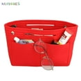 thumbnail image 5 of BadPiggies Felt Purse Insert Handbag Tote Bag in Bag Multi-pocket Storage Organizer Fits Speedy Neverfull (Red), 5 of 8