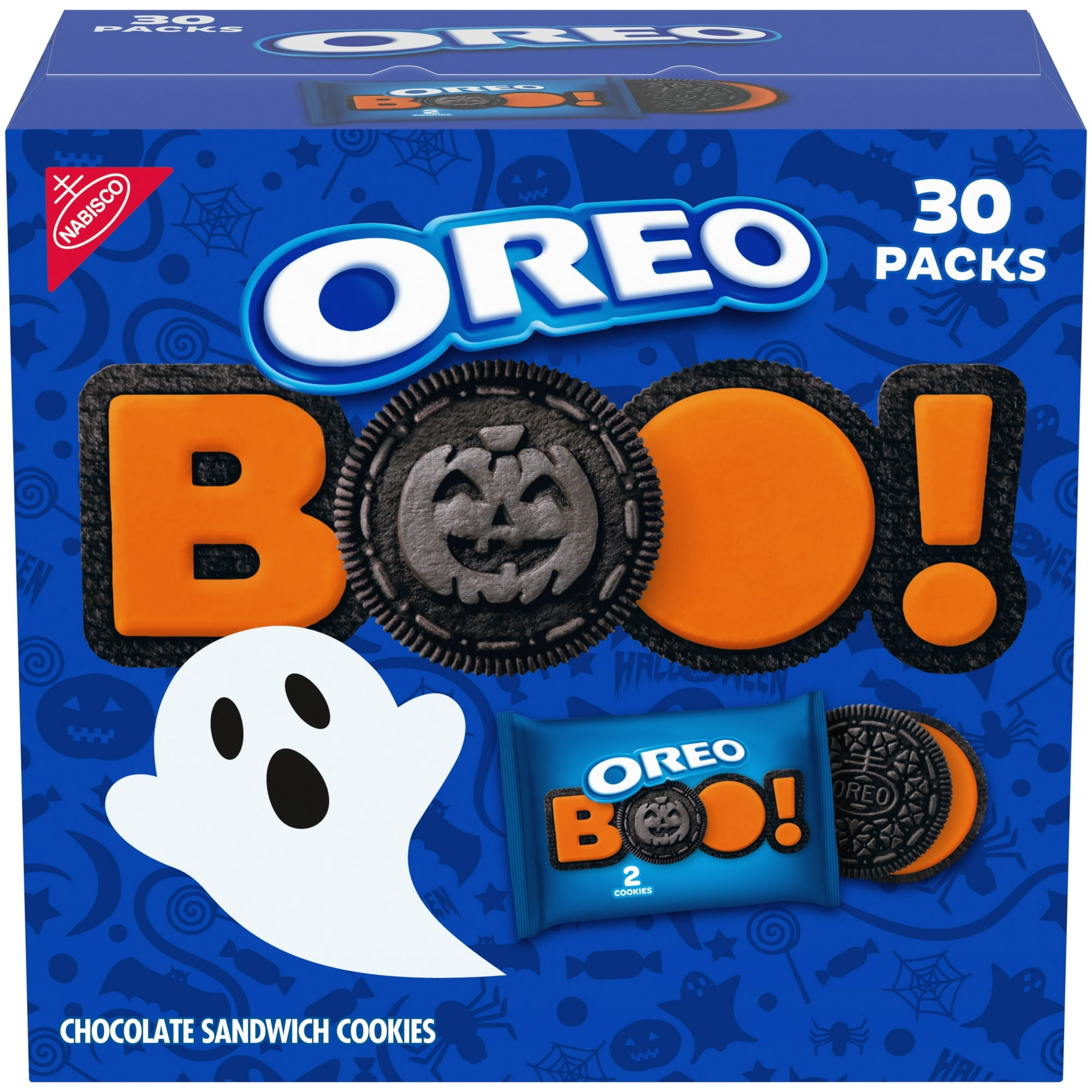 (2 pack) OREO Orange Creme Chocolate Halloween Sandwich Cookies, 30 Snack Packs (2 Cookies per Snack Pack)