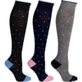 thumbnail image 3 of Dr. Motion Women 8-15 mmHg Compression Mini Hearts Design Knee High Socks, 3 of 3