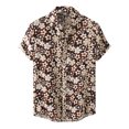 thumbnail image 1 of Playeras Camiseta de manga corta con solapa y hebilla con estampado de y ocio para hombre (Brown, 3XL), 1 of 7
