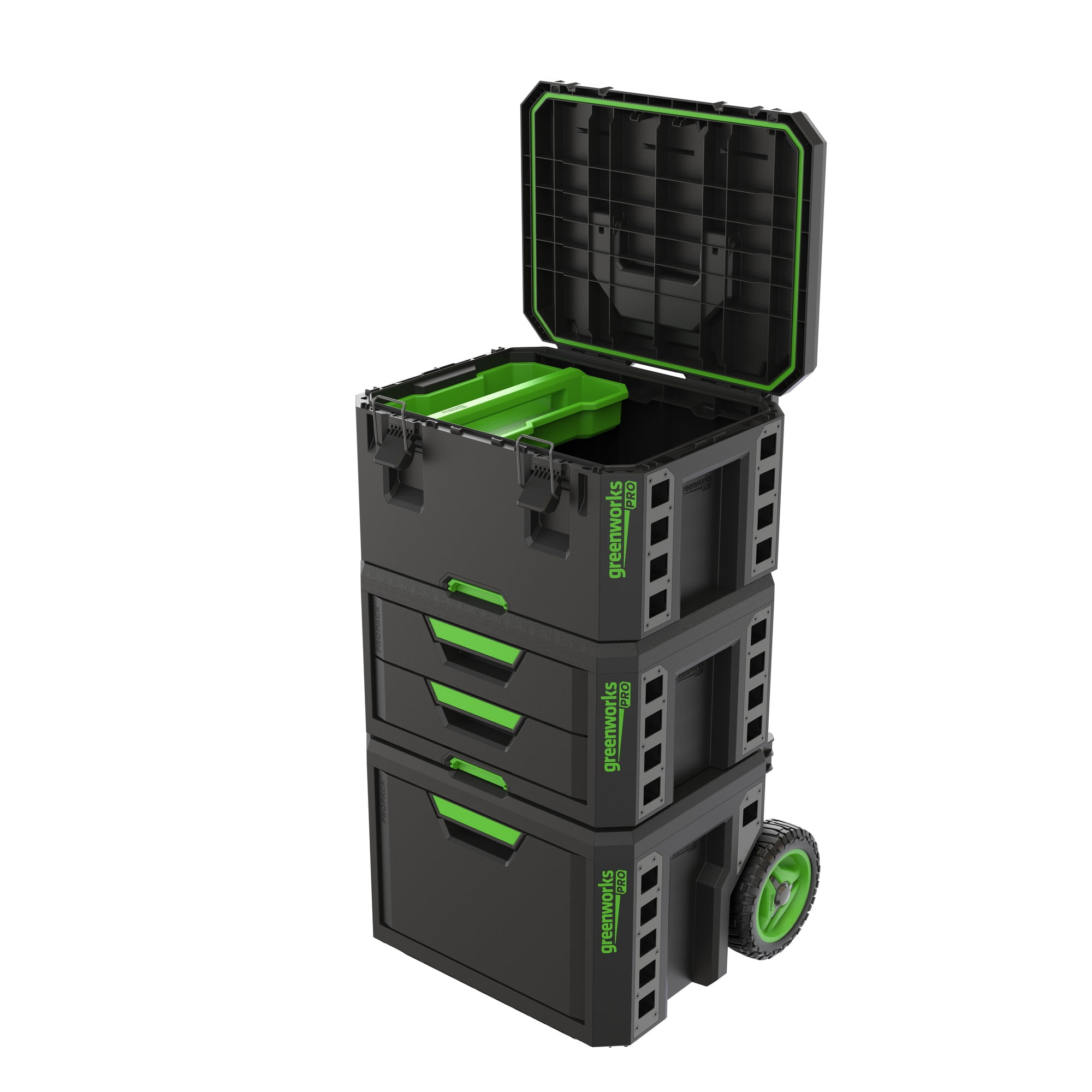 Greenworks Pro ProPack XL Toolbox – Heavy-Duty Stackable Tool Storage with Metal Latches