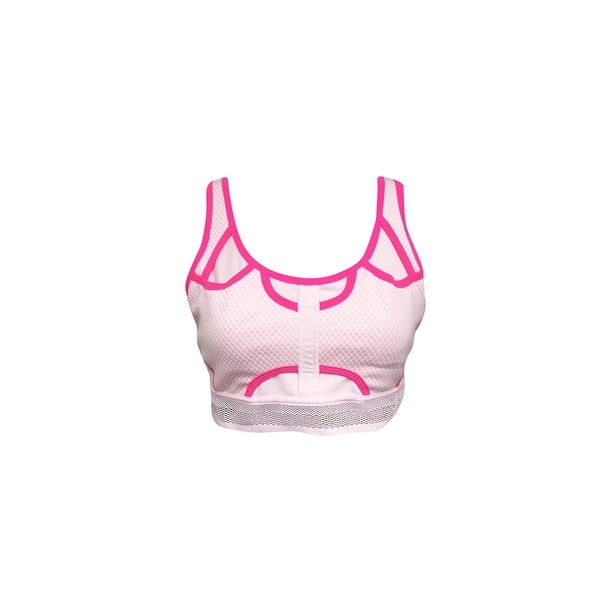 Nike Women's Sports Bras Polyester/Spandex Blend Swoosh Ultrabreathe Medium  Support Bra Pink (Large) 
