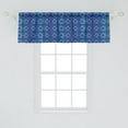 thumbnail image 2 of Ambesonne Mosaic Window Valance, Cold Toned Illustration of Flower Shapes Ornamented with Geometric Details, Curtain Valance for Kitchen Bedroom Decor with Rod Pocket, 54" X 18", Indigo Dark Seafoam, 2 of 2