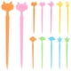 thumbnail image 1 of 40 palillos de frutas de dibujos animados, decorativos para tartas, aperitivos, reutilizables, de plástico., 1 of 5