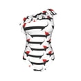 thumbnail image 4 of Yiaed Christmas Dachshund Print Women One Piece Swimsuits Tummy Control One Shoulder Bathing Suits Pattern Ruffle Swimwear-Small, 4 of 8