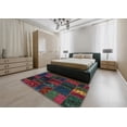 thumbnail image 5 of Ahgly Company Machine Washable Indoor Square Abstract Burgundy Red Area Rugs, 7' Square, 5 of 7