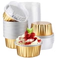 thumbnail image 2 of Baking Mold Pudding Cup Air Fryer Special Color Aluminum Foil Box Cake Round Bowl Red, 2 of 4