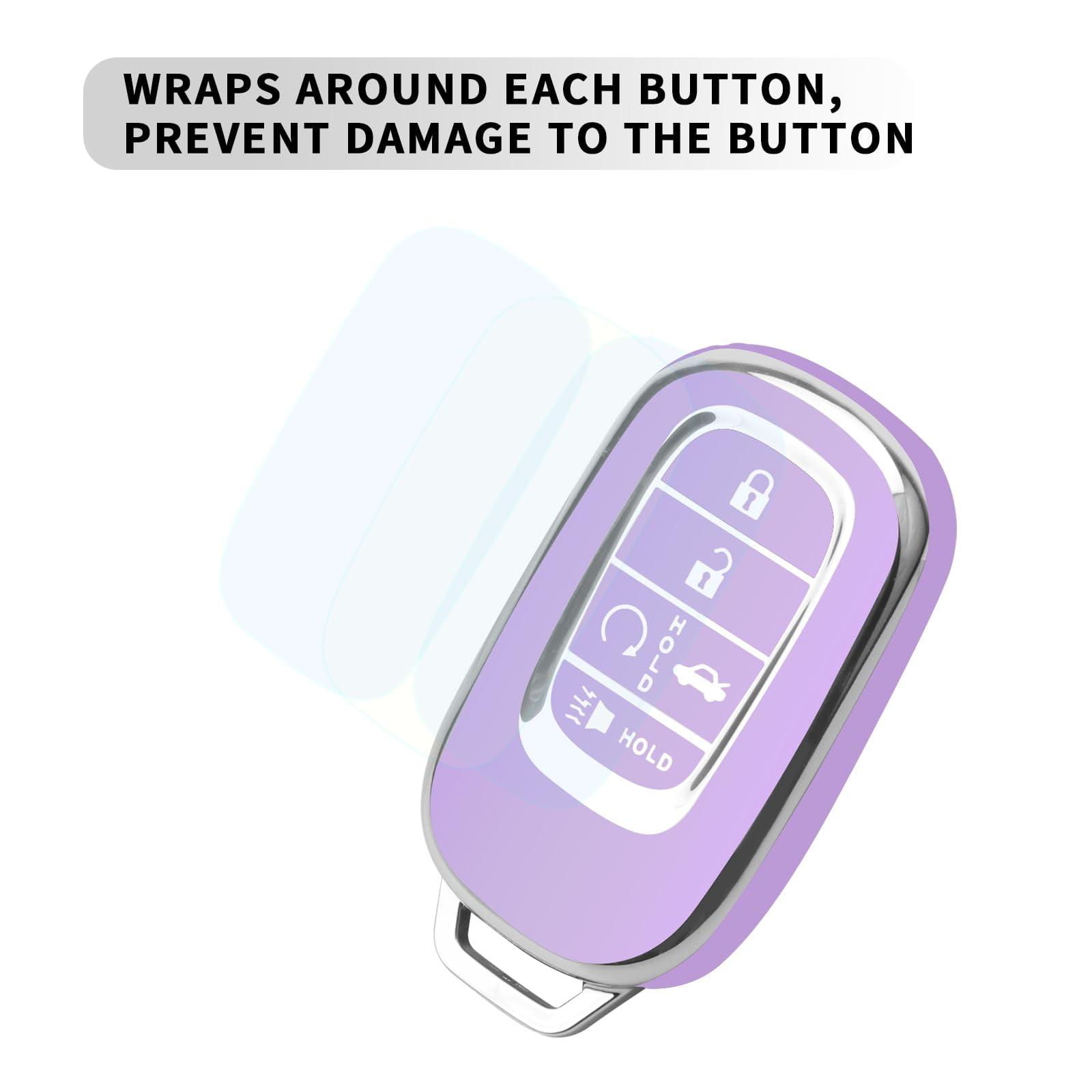 for Honda Key fob Cover, Soft TPU Car Key Case Protector with Leather Keychain Compatible with 2022 2023 2024 2025 Honda Accord Civic HR-V CR-V Pilot Odyssey smart Remote Key