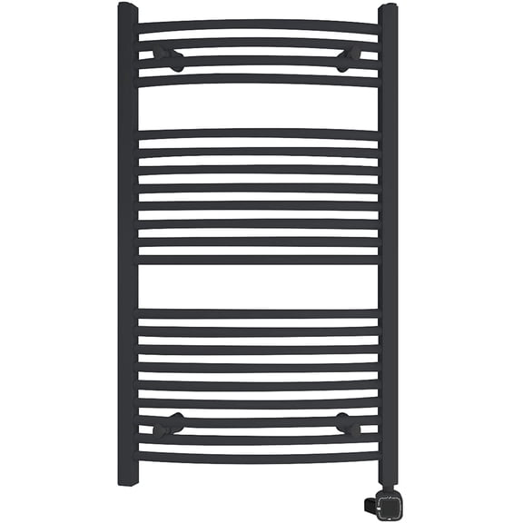 HEATGENE Smart Towel Warmer with Timer and Temperature Control, Large Smart Liquid Filled Towel Rails, Plug-in/Hardwired Towel Heater Compatible Matte Black