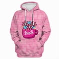 thumbnail image 4 of Sudadera con capucha rosa para mujer, sudadera con capucha con estampado de dibujos animados de Barbie, ropa deportiva de manga larga para primavera y otoño, ropa para niñas, sudadera informal holgada, 4 of 5