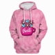 thumbnail image 3 of Sudadera con capucha rosa para mujer, sudadera con capucha con estampado de dibujos animados de Barbie, ropa deportiva de manga larga para primavera y otoño, ropa para niñas, sudadera informal holgada, 3 of 4