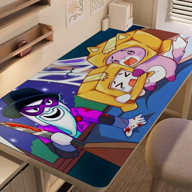Lankybox alfombrilla de escritorio/mesa extra-grande con base antideslizante de cuero y diseño temático; versátil para escritorios de ordenador, mesas de comedor, etc.40*60cm