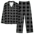 thumbnail image 2 of CLOISE Pj Sets for Women Two Piece Plus Size Cozy Long Sleeve Sleepwear Tees and Comfy Lounge Pants with Pockets Pjs Sets Comfort Button Up Plaid Classic Loungewear, 2 of 7