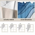 thumbnail image 3 of Blue Brown Kitchen Window Curtains, Swag Curtains Valance for Bedroom Living Room Bathroom, Gradient Geometric White Water Stripes Modern Rod Pocket Window Curtain Block Drapes 2 Panels 36"x36", 3 of 9