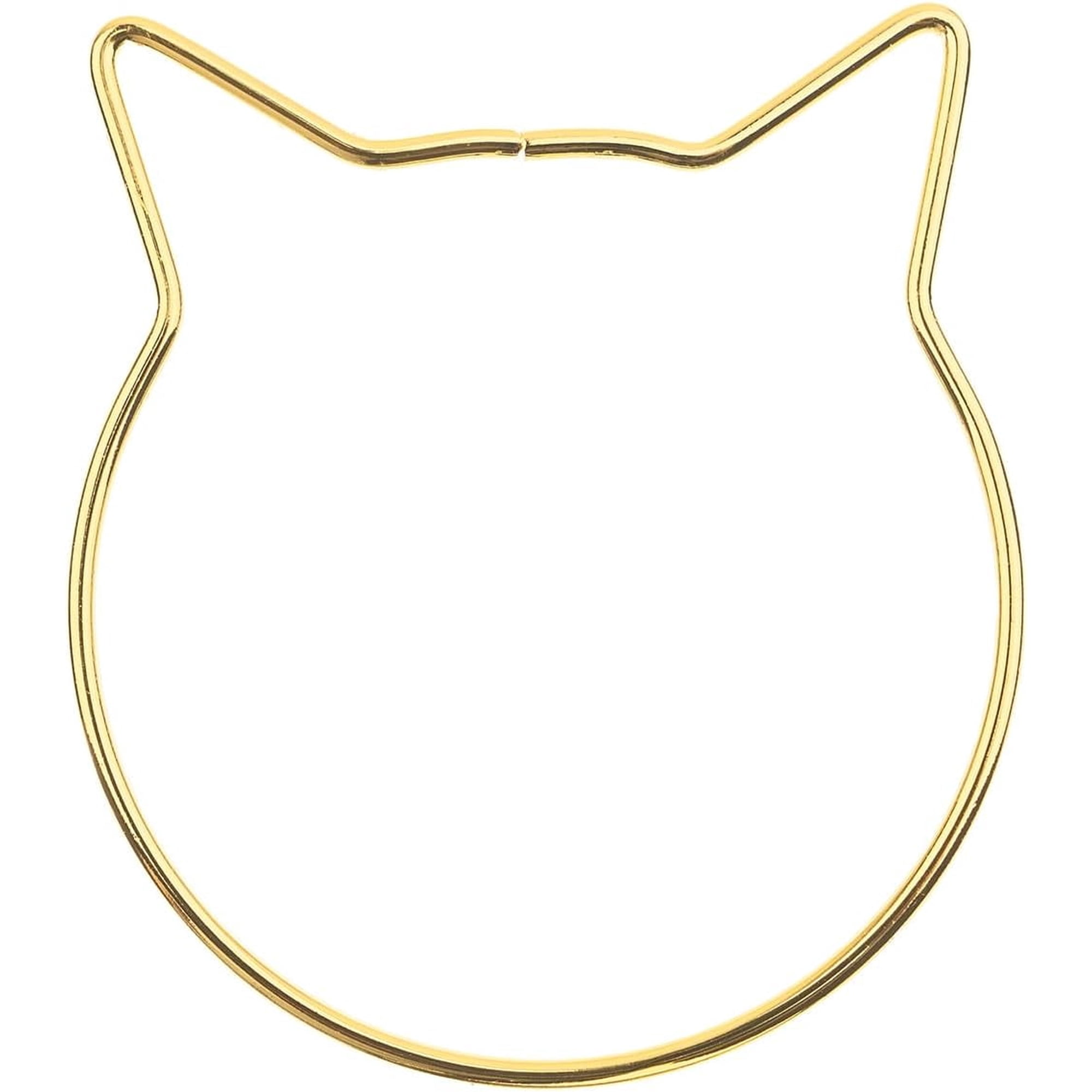 1pcs John Bead Metal Shaped Collection 102x89mm Gold Iron Cat Frame for Macramé Wreath Home Décor Arts Crafts DIY Wedding Decorations