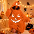 thumbnail image 6 of Halloween Pumpkin Costume Oversized Wearable Blanket Hoodie Cozy Plush Halloween Cosplay Costume, 6 of 7