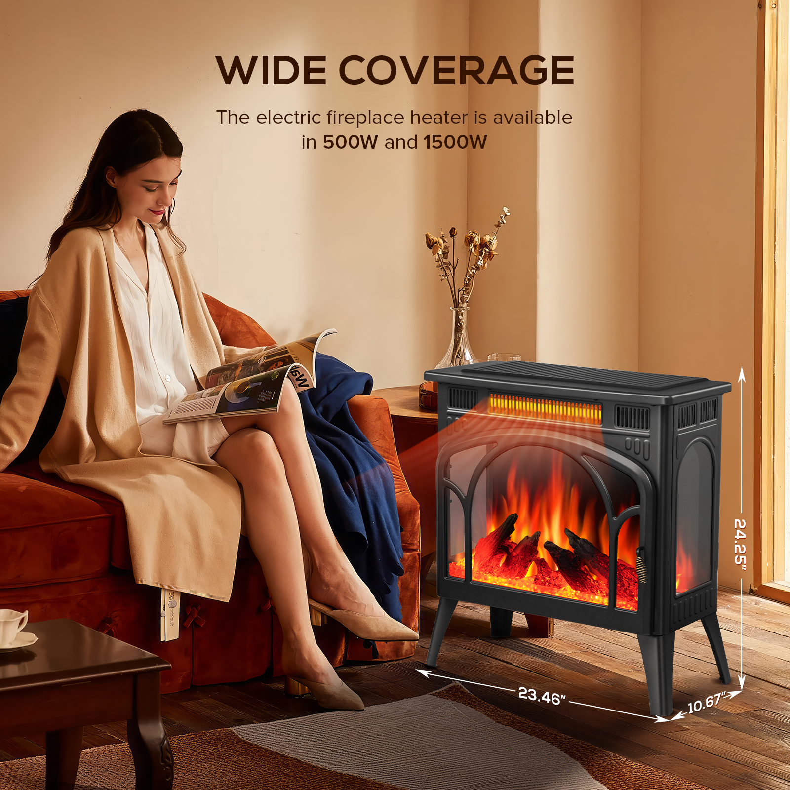 Aazon.co: Yclty Round Electric Fireplace Insert, Decorative Fireplace