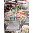 thumbnail image 5 of Outdoor Tablecloth with Umbrella Hole for Patio/Picnic/Party/Camping, Watercolor Floral Waterproof Table Cloth Round Cover Washable, Farmhouse Flowers Colorful Butterfly (Dia 54"), 5 of 8