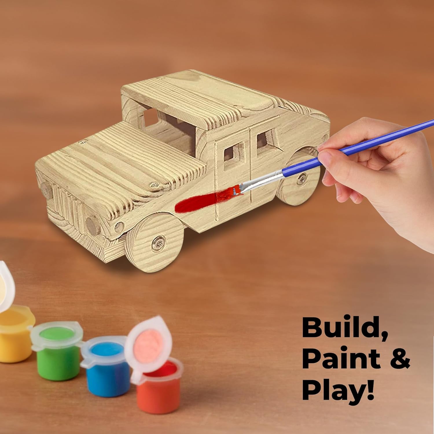 Kraftic Woodworking Building Kit for Kids and Adults, 3 DIY Carpentry Construction Wood Model Kit