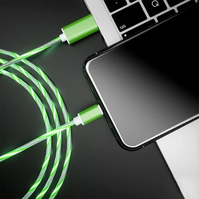 Android/TypeC Fast Charging Cable LED Luminous Glow Flowing USB Cable Colorful