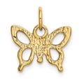 thumbnail image 3 of 14k Yellow Gold Textured Back Solid Polished Finish Butterfly Charm Pendant, 3 of 3