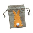 thumbnail image 2 of Easter Bunny Decor Drawstring Burlap Bag 4x5.5inch for Kids Birthday Party Accessory Durable Lightweight Easily Open or Close Washable Orange, 2 of 8