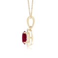 thumbnail image 2 of ANGARA Natural Claw-Set Round 1 ct Ruby Pendant with Diamond Halo in 14K Yellow Gold for Women (Size-6mm) | July Birthstone, Birthday, Anniversary, Jewelry Gift for Women | Natural Ruby Necklace, 2 of 7