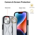 thumbnail image 3 of Finger Ring Wrist Band Phone Case Compatible with iPhone 15 Plus for Women Girls, Adjustable Wristband Kickstand [Stand Function] PU Leather Case Cover for iPhone 15 Plus, Silver, 3 of 8