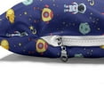 thumbnail image 4 of Alien Pet Bed, Various Outer World Objects Cosmic Pattern with Astronaut and Constellations, Resistant Pad for Dogs and Cats Cushion with Removable Cover, 24" x 39", Indigo Multicolor, by Ambesonne, 4 of 4