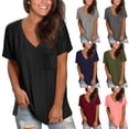 thumbnail image 5 of Aloohaidyvio Workout Tops for Women Plus Size,Womens Solid Color V-Neck Short Sleeve Pocket T-Shirt Summer Sports Breathable Tops, 5 of 5