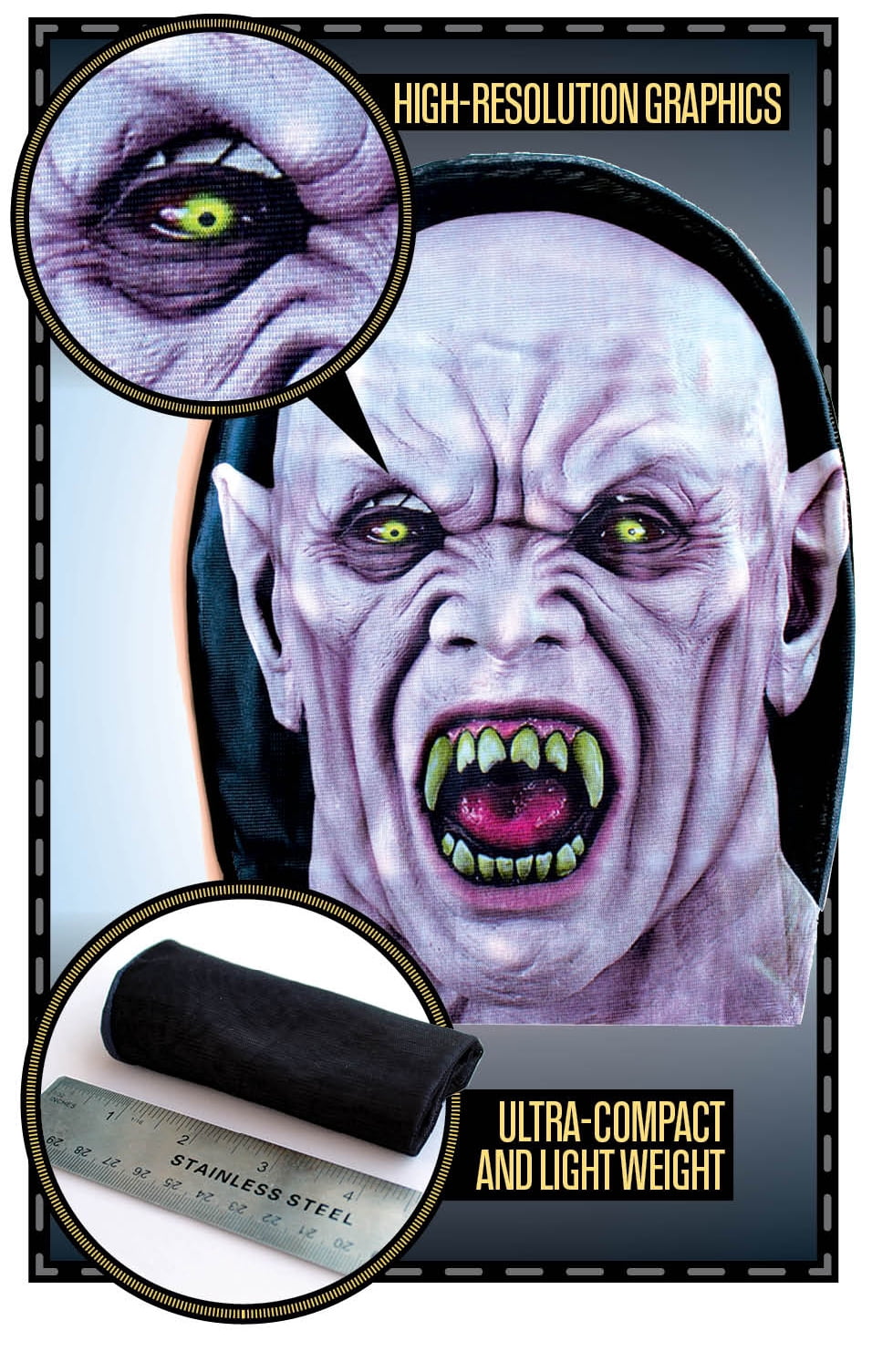 Scary Vampire Full Face Mask for Men - One Size Fits All Stretchy
