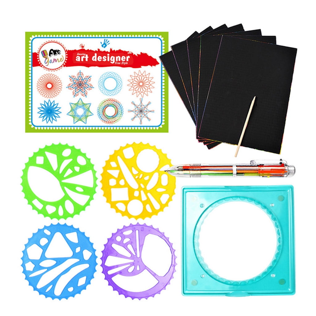 New Baby Boys Girls Spirograph Sketchpad Drawing Board Ruler Educational Toys 