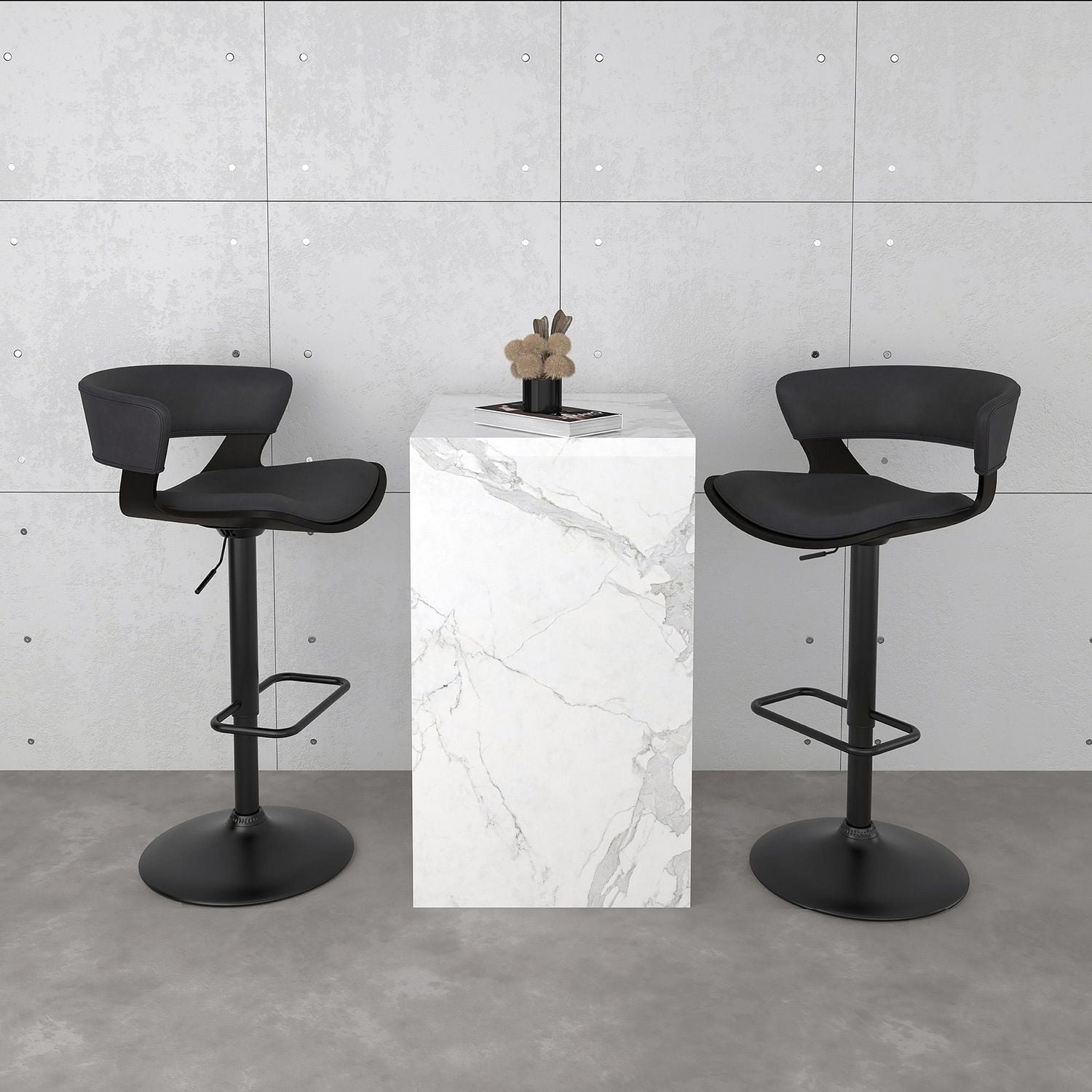 Contemporary Air Lift Stool in Charcoal
