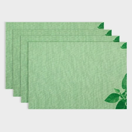 

Fenyluxe Christmas Placemats Set of 4 Boho Place Mats or Heat ResistantTable Mats for Dining Table Decor Scalloped Kitchen Mats or Christmas Table Place Mats (Forest) 18x12in