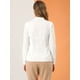 thumbnail image 5 of Camisa abotonada cuello alto Allegra K escote En V recortado blanco XL, 5 of 6