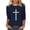 Navy, variant on Women's Fashion Printed T-Shirt 3/4 Sleeve Blouse Easter Cross Print Round Neck Casual Loose Top Relaxed Fit, Black M