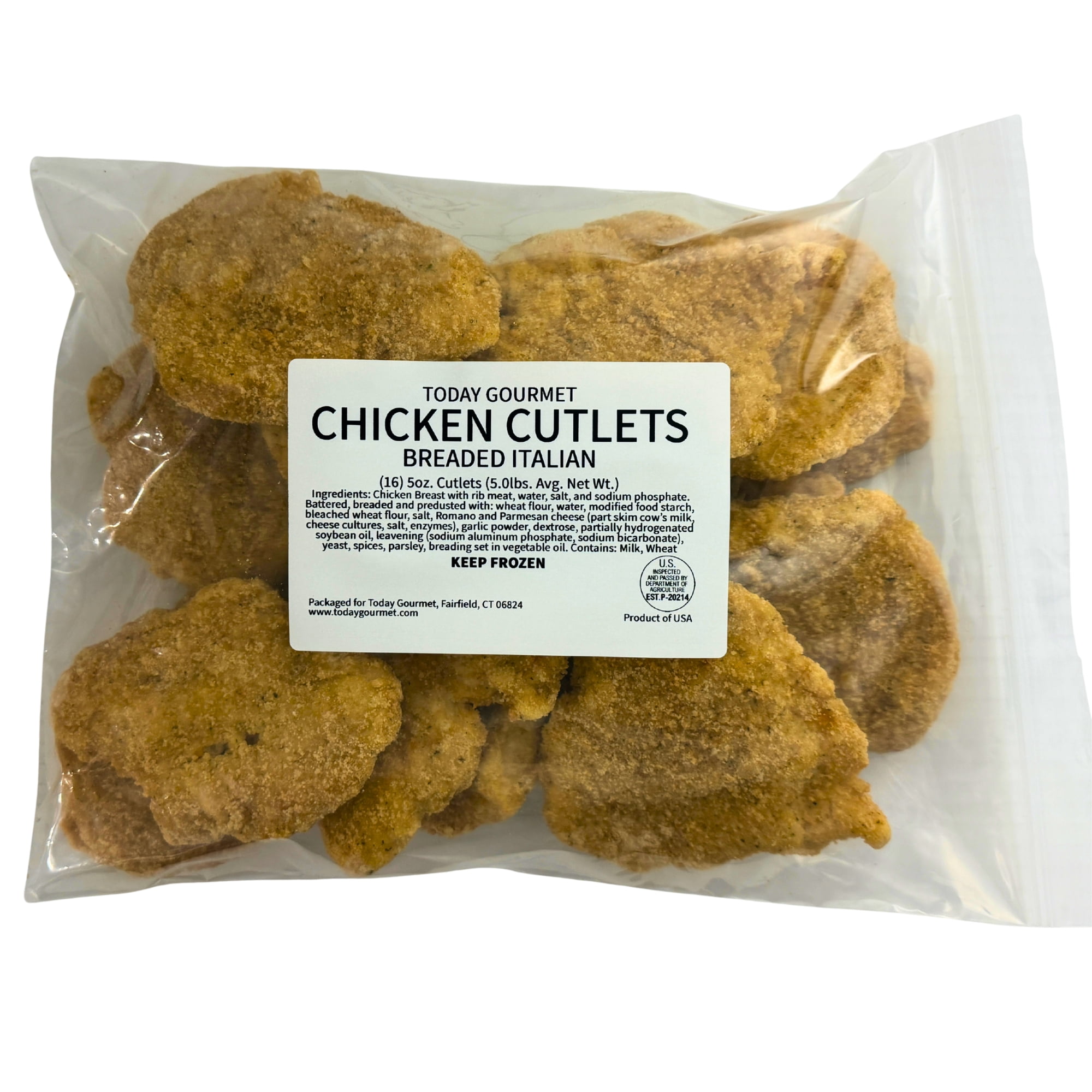 Today Gourmet Breaded Italian Chicken Cutlets - (16) 5oz. Cutlets