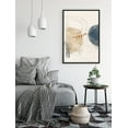 thumbnail image 5 of PixonSign Framed Canvas Print Wall Art Tan & Blue Watercolor Squares Abstract Shapes Illustrations Minimalism Chic Relax/Calm Multicolor Warm for Living Room, Bedroom, Office - 24"x36" Black, 5 of 5