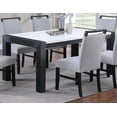 thumbnail image 6 of Elegant White Faux Marble Top Dining Table - 66" Rectangular, Charcoal Legs, Seats 6, Modern Kitchen/Dining Room Table, Rubberwood &amp; MDF, 6 of 9