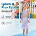 thumbnail image 3 of Girls Swimsuit 3 Piece Mermaid Set Swimsuit Fish Tail Skirt Bottom Bathing Suit Bikini Swimwear for Kids Girls 4-5 Years Beach Pool Party, 3 of 10