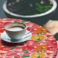 thumbnail image 2 of Ambesonne Flower Fitted Round Tablecloth, Watercolor Style Floral, 36"- 40" Diameter, Red and Orange, 2 of 5